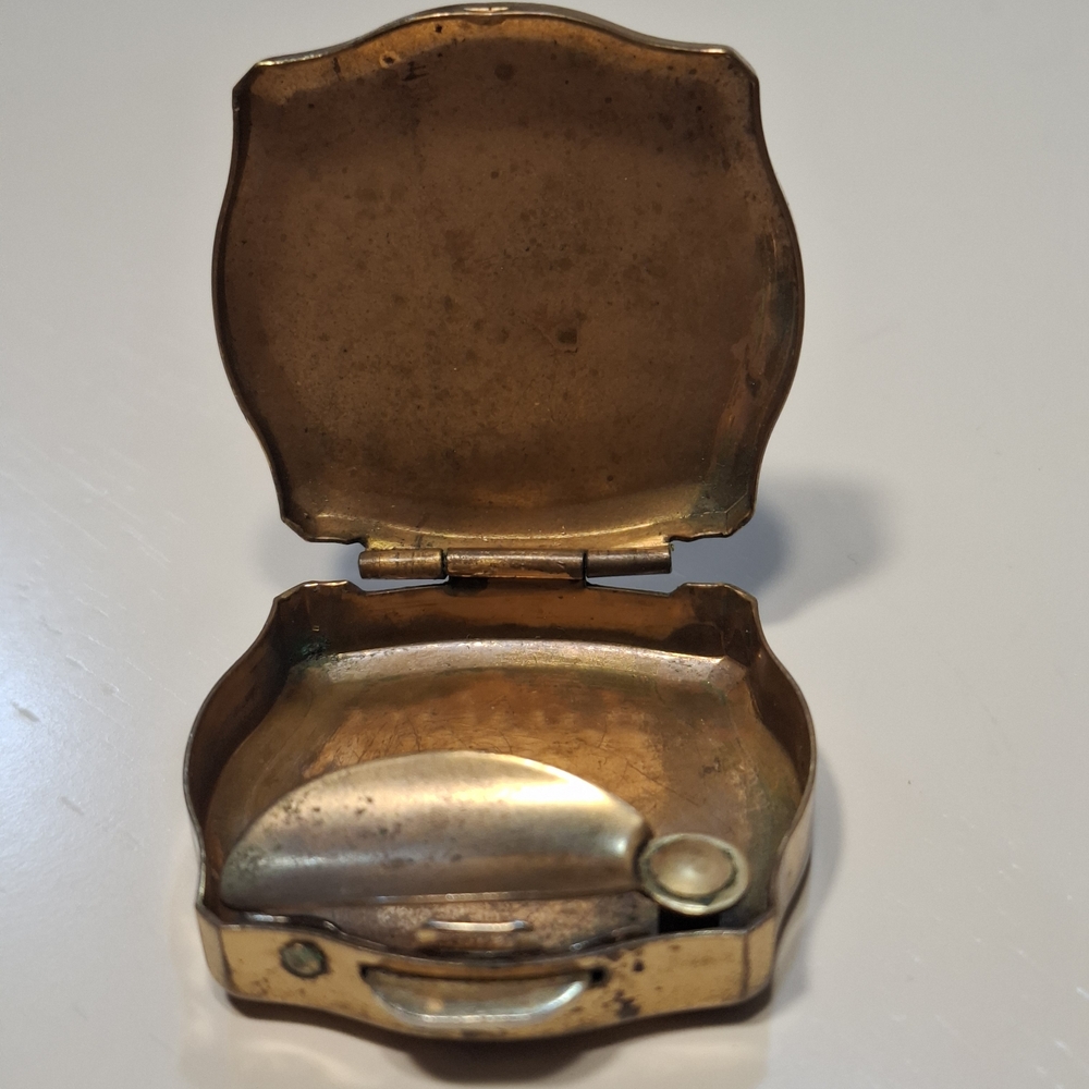 🏵Vintage Stratton England Floral Gold Enamel Peony Trinket Pill Box Ashtray - Picture 9 of 11